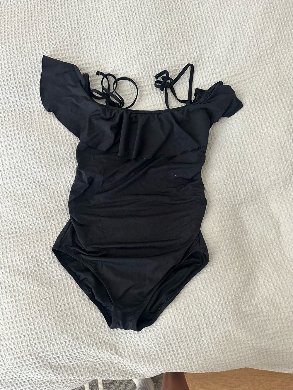 GAP Black Ruffle Maternity One-Piece Swimsuit
